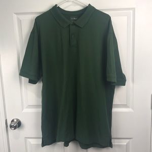 LL Bean Green premium polo shirt sleeve